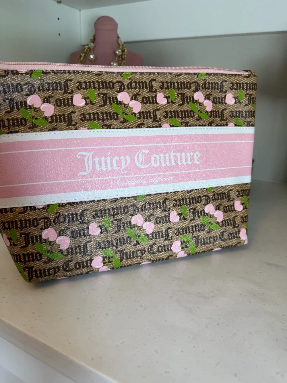 NWT Juicy Couture Pink Logo Cosmetic Pouch